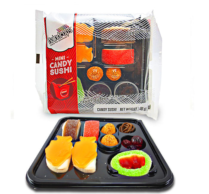 Raindrops Gummy Candy Small Sushi Bento Box, 3 oz.
