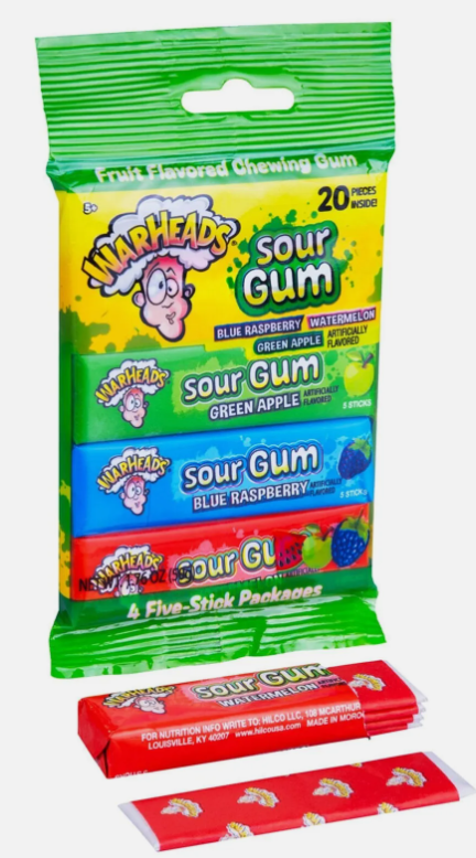 Warheads Sour Gum 4 Pack
