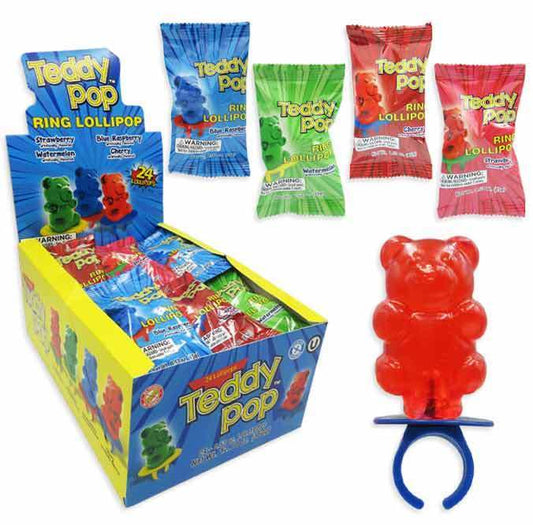 Teddy Pop Ring Lollipop