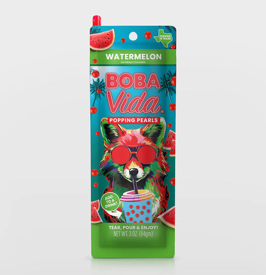 BOBA Vida Popping Pearls Watermelon, 3 oz.