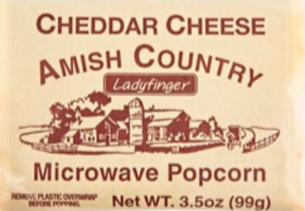 Amish Country Ladyfinger Microwave Cheddar Cheese Microwave Popcorn, 3.5 oz.