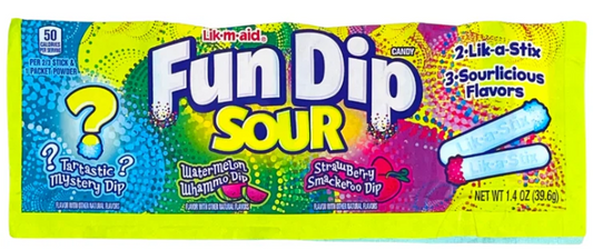 Lik-m-Aid Fun Dip Strawberry/Watermelon/Tartastic 3 Pack 1.4oz