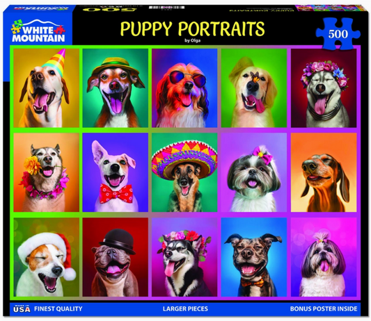 Puppy Portraits (1853pz) - 500 Piece Jigsaw Puzzle