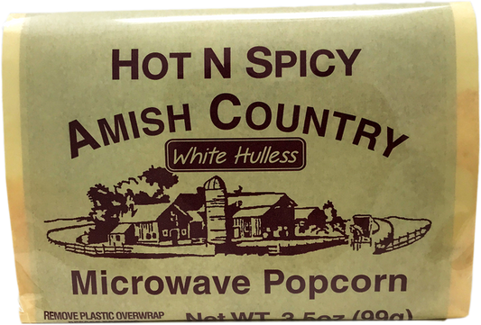 Amish Country Hulless Microwave Hot N Spicy Popcorn, 3.5 oz.