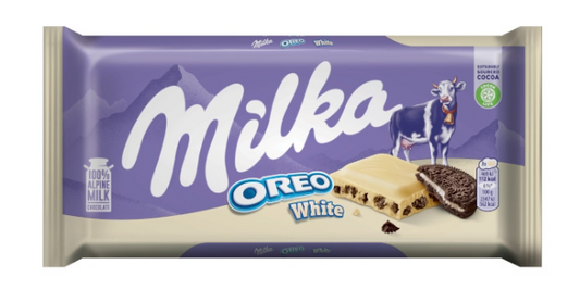 Milka Oreo White Chocolate Bar, 100g