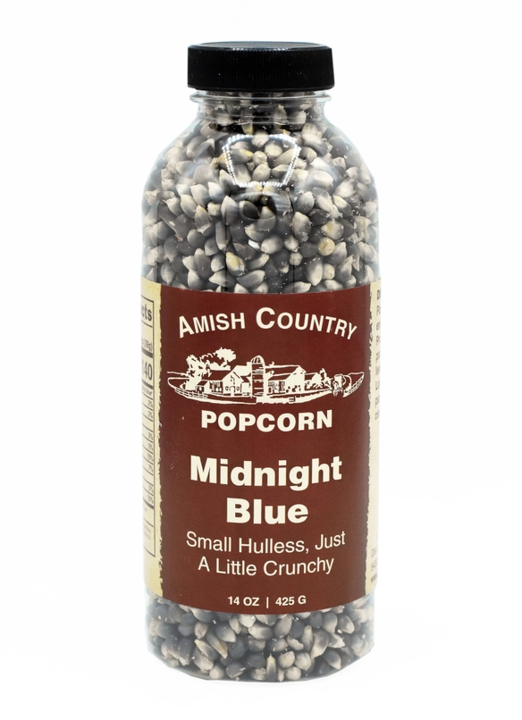 Amish Country Midnight Blue Popcorn 14 oz. Bottle