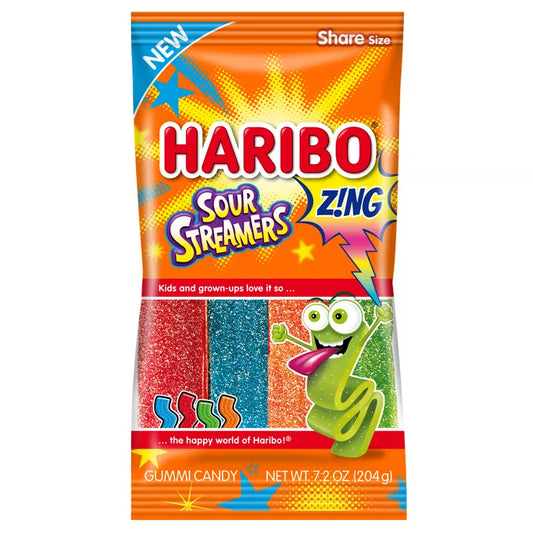 Haribo Sour Streamers, 3.6 oz.